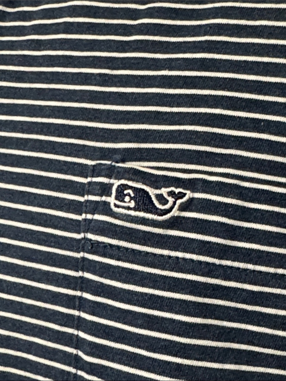 Vineyard Vines Navy and White Striped Polo. Size XL - Picture 3 of 8